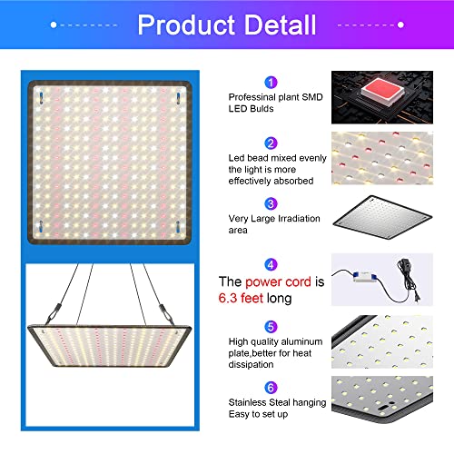 2 Pack LED Grow Light Panel 200W Lamp for Indoor Plants, Sun Like with White Blue Red UV IR LEDs for 4x4ft Coverage Grow Tent Greenhouse Veg and Bloom Seedlings Hydroponics - color: Sunlight