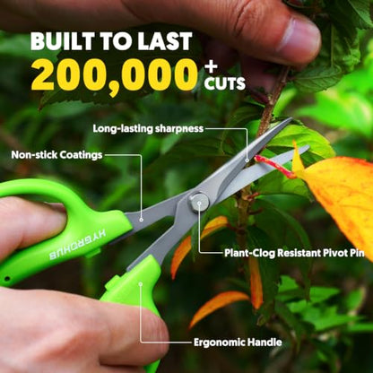 Garden Scissors, 6-in Sharp Pruning Shears for Precise Cutting, Non-Stick - style: Straight Blade