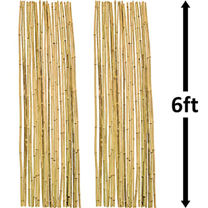 Natural Bamboo Poles, Eco-Friendly Plant Support Garden Stakes 6ft Long, Diameter of 5/8" (50-Count) - size: 6 ft, 5/8" Diameter (50-Count)