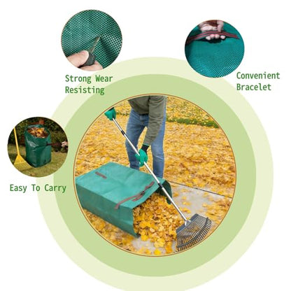Reusable Lawn Bags,Collapsible Leaf Collector,72 Gallon Yard Waste Bags,Extra Large Leaf Dustpan Type Garden Bags For Leaves,Grass,Clippings,Debris