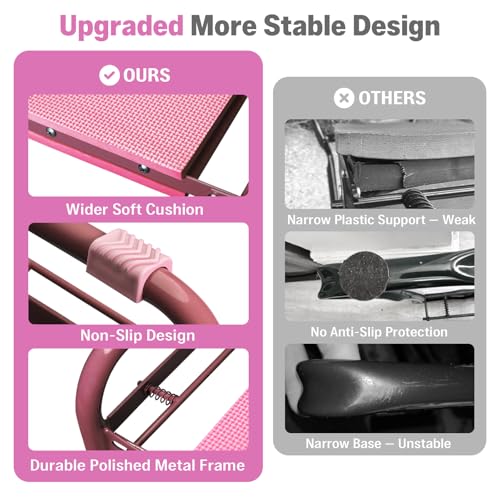 Garden Kneeler and Seat Heavy Duty, Foldable Gardening Stool Bench - color: Purple