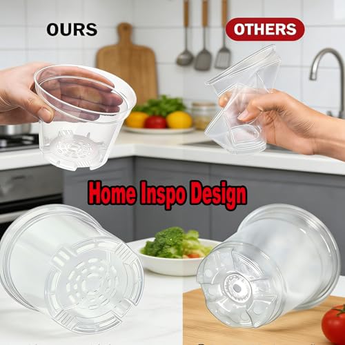 ROOUTEN Clear Nursery Pots for Plants,3 Inch Plant Pot for Planting Plastic Seedling with Drainage Holes Seed Starter Flower High Transparency 30 Packs