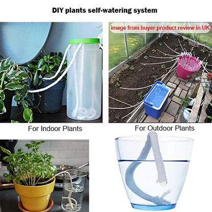ORIMERC 30 feet 1/5 inch Self Watering Capillary Wicking Hydroponic Wick Cord Vacation Plant Sitter DIY Self-Watering Planter Pot Automatic Water System Device Potted Violet Auto Seedling Waterer Rope - size: 30 feet (1/5 inch)