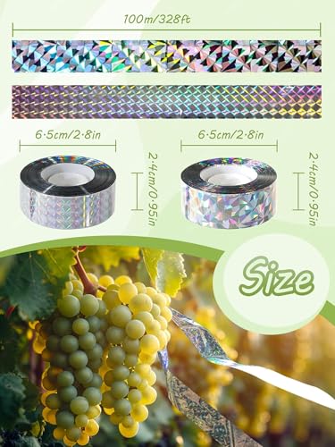 656 Ft Bird Scare Tape Ribbon, Reflective Tape for Birds be Gone