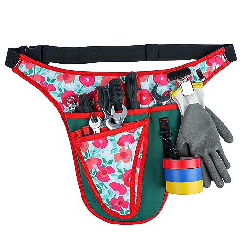 KUNN Garden Tool Belt - Adjustable Tool Organizer Belt Pouch Multi-Purpose Pocket for Gardening,Plumbing,Florists,DIY