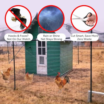 Bird Netting 15x20 FT 1/2 Inch Mesh Heavy Duty Woven Mesh Netting - size: 15x20Ft-0.5"