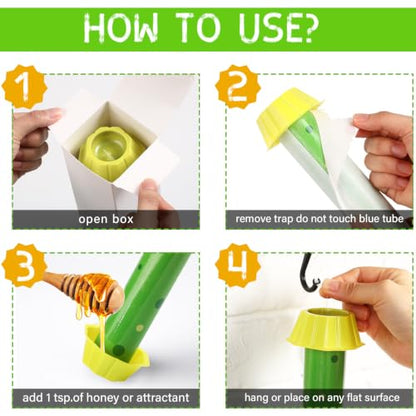Qualirey 15 Pcs Sticky Fly Trap Fly Stick with Hook, Green Polka Dots - style: Green Polka Dots