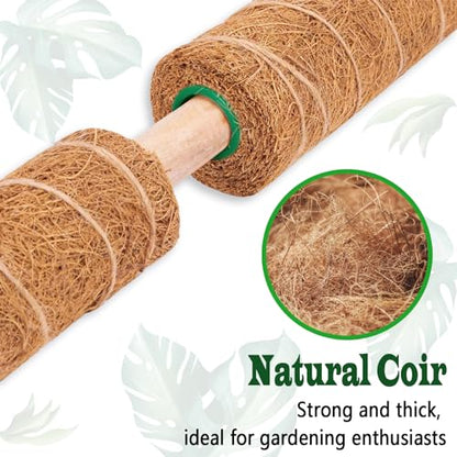 2 Pack 21 Inch Moss Poles, Stackable Moss Pole for Plants Monstera, 37 Inch Tall Moss Poles for Climbing Plants Indoor, Coir Totem Plant Support Stakes Stand for Potted Plants, Pothos - size: 2 pack 21in