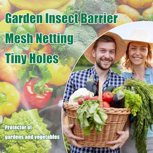 Garden Netting 10x50FT 2 Pack Ultra Fine Mesh, Insect Barrier Bird Netting for Garden Protection, Insect Bug Netting Garden Net for Protecting Plants Vegetables Flowers Fruits - size: 10*50 FT-2PCS