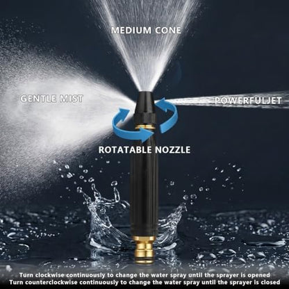 High Pressure Garden Hose Nozzle, 2-Pack Clamp-On Water Sprayer, 3 Modes