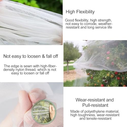 2PACK Garden Mesh Netting with Drawstring & Zipper - size: 2.3FTx 3.3FT+3.3FT x 4.9FT