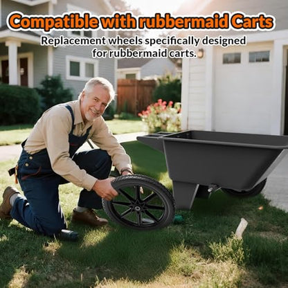 RONPOW 20" Flat Free Wheels Compatible with rubbermaid Wheelbarrows Tires - color: Black