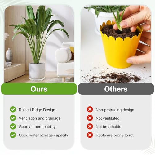 M METERXITY 2-Pack Plant Saucer, 10.04 Inch/25.5 cm Plastic Plant Trays Thicker for Pots/Indoor/Outdoor/Water Drainage and Protection, Flowerpot Drip Tray [Mocha] - color: Mocha