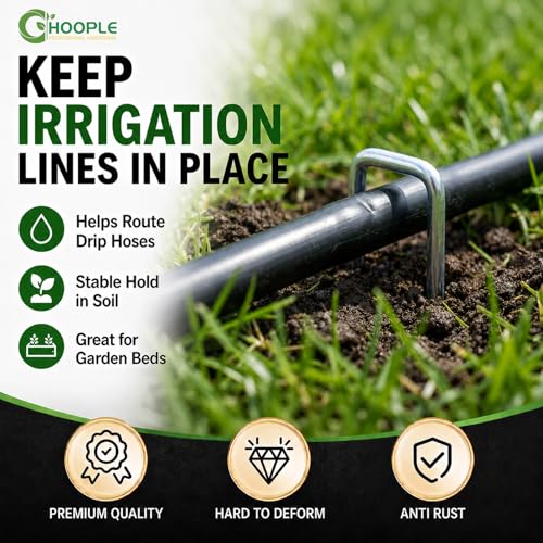 HOOPLE 120 Pack 6 Inch 11 Gauge Galvanized Landscape Staples,Stakes for Outdoor Decorations, Anti-Rust Staples for Weed Barrier Fabric, U-Shaped Tent Stakes (120) - size: 6 Inch