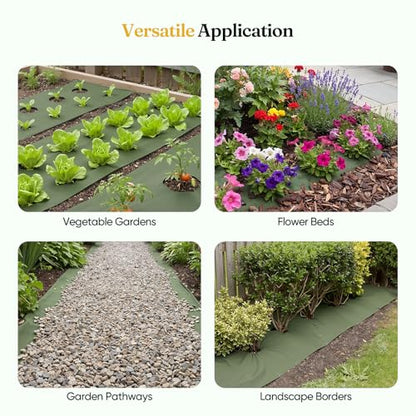 Grenebo 3FT x 50FT Non-Woven Weed Barrier Landscape Fabric - size: 3FT x 50FT