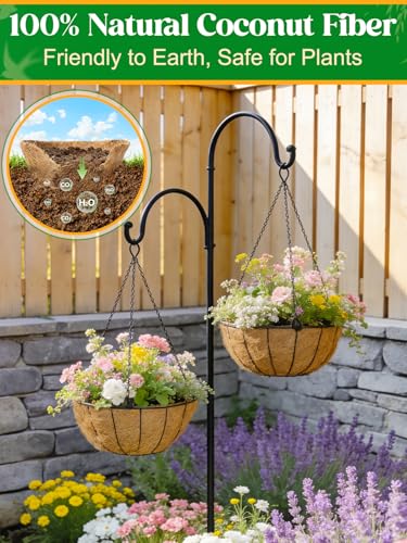 ANPHSIN 4Pcs 14inch Coconut Liners for Hanging Baskets Planters - size: 14in