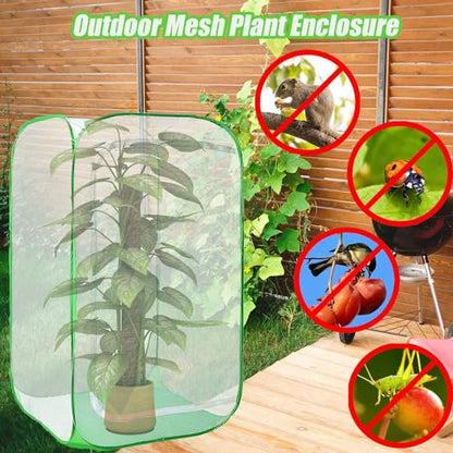 36" Garden Mesh Plant Enclosure Cover, Pop-up Garden Mesh Plant Cover for Pests, Bird and Pest Protection Guard for Fruit, Vegetables, Flowers and Herbs(1Pcs 24x24x36in Having Bottom) - style: 1Pcs 24x24x36in Having bottom