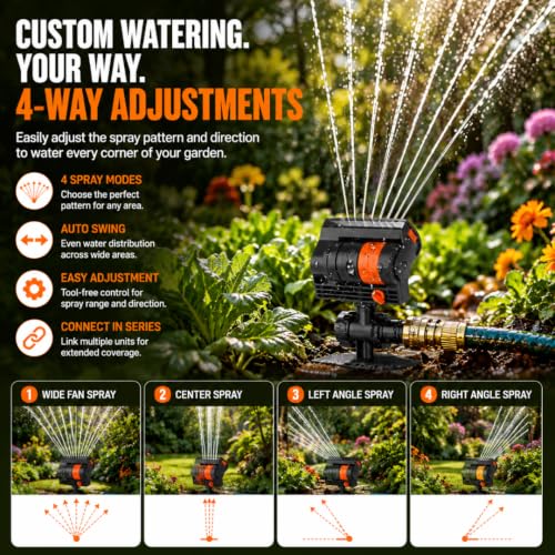 Oscillating Lawn Sprinkler with Adjustable Spray