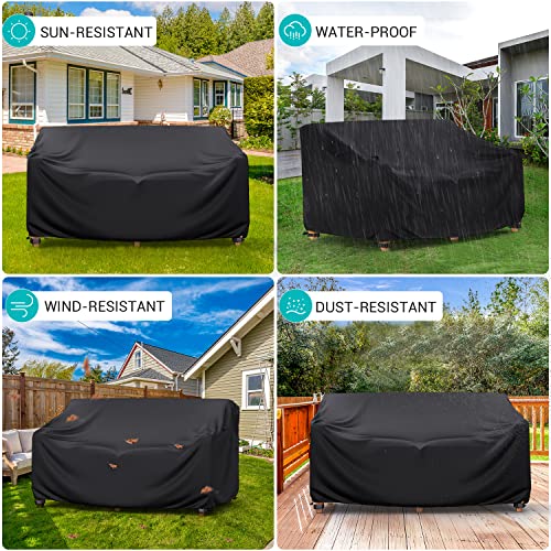 3-Seater Waterproof Outdoor Couch Cover 78"L×42"D×32"H Black - color: Black, size: 78"L×42"D×32"H