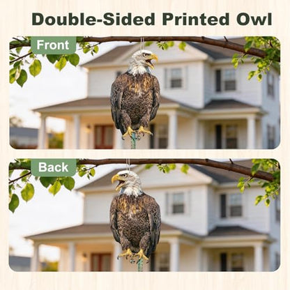 Fake Eagle to Keep Pigeon Woodpecker Away, 2 Pack Flat Cardboard Fake Eagle with Reflective Tape to Scare Animals Away for Outdoor Garden Balcony Window Patio Backyard - color: 2pcs-eagle