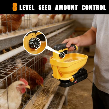 Handheld Power Seed Spreader Compatible with Dewalt 20V Battery, Fertilizer Spreader with 3L Hopper, 125°Adjustabl Opening, Available Year-Round for Grass Seeds, Rock Salt(NO Battery)