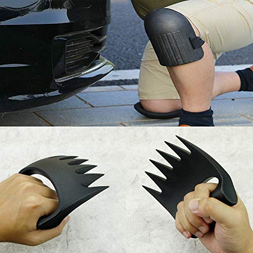 2Pcs Manual Cultivator Claw Held Garden Paw Tools Ergonomic Hand Tiller Rake for Lawn Care Aerating&Planting&Cultivating&Weeding with 2 Knee Pads Free