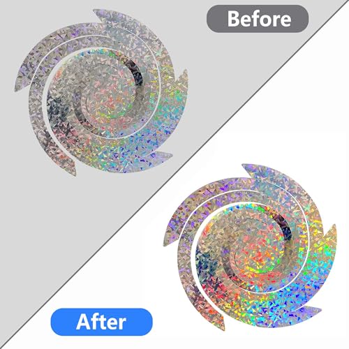 4 Pcs Bird Repellent Spiral Reflectors, 15.8" L Hanging Bird Deterrents - color: Silver-4Pcs