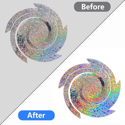 4 Pcs Bird Repellent Spiral Reflectors, 15.8" L Hanging Bird Deterrents - color: Silver-4Pcs