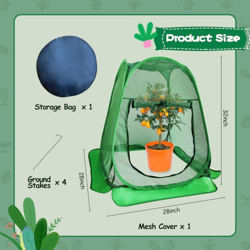Pop Up Plant Netting Cover 28×28×32” Shade Mesh with Zipper Door Shade Top - size: 70*70*80 1PCS