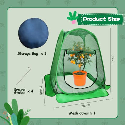 Pop Up Plant Netting Cover 28×28×32” Shade Mesh with Zipper Door Shade Top - size: 70*70*80 1PCS