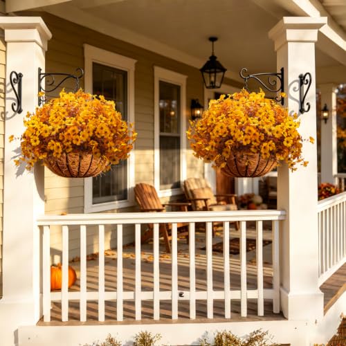 Grunyia 20 Bundles Artificial Outdoors Flowers (Fall Yellow) - color: Fall Yellow