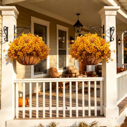 Grunyia 20 Bundles Artificial Outdoors Flowers (Fall Yellow) - color: Fall Yellow