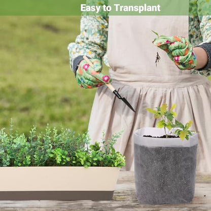 GREANER 12.6"x13.4" Seedling Bags, 25Pcs Nursery Growing Bags for Growing Vegetables, Fabric Pots for Seed Planting Succulents Vegetable Flower Potato Tomato - size: 12.6"x13.4"/25pcs