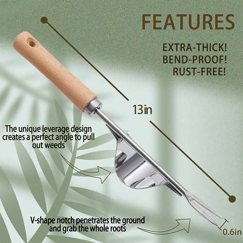 Theuzi 3 Pack Weed Puller Tool, Manual Hand Weeder Paver, Crack Weeder