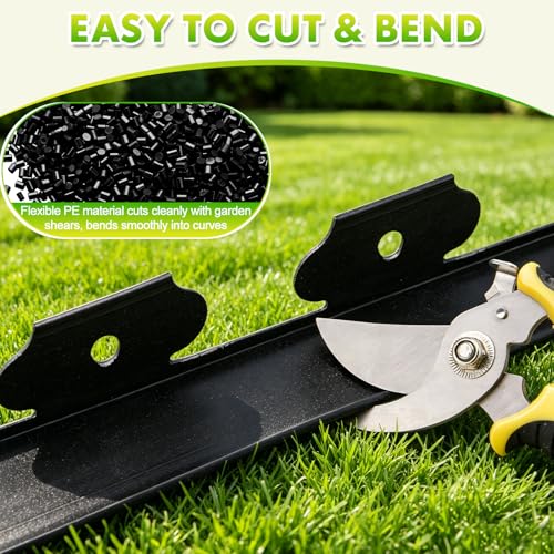 Landscape Edging, 2IN x 100FT Plastic Garden Edging Borders - size: 2IN x 100FT