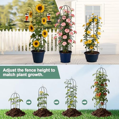 100% Metal Obelisk Garden Trellis 6.6 Feet Tall Sturdy Plant Support - size: 1PC