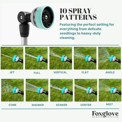 Foxglove 18” Watering Wand with Swivel Head & Adjustable Spray Patterns