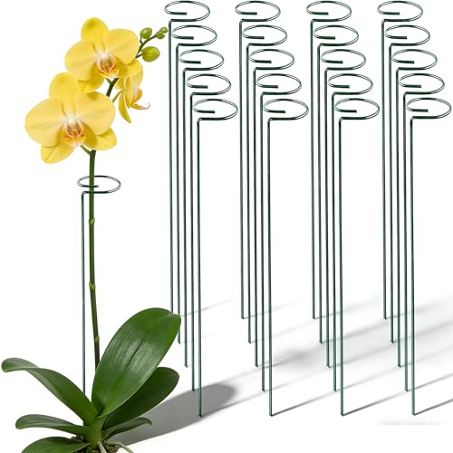 20 Pieces 24 inch Green Single Stem Plant Stakes Flower Support Rings,Gardening Planter Cages for Single Stem Flowers, Amaryllis, Peony, Lily,Narcissus - color: Green-24-inch 20pack