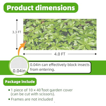 4 Pack Garden Netting Pest Barrier with Drawstring - White Breathable Mesh Insect Protection Cover for Tomatoes, Vegetables, Blueberry Bushes (3.3Ft X 4Ft) - size: 3.3 x 4FT x 4Pcs