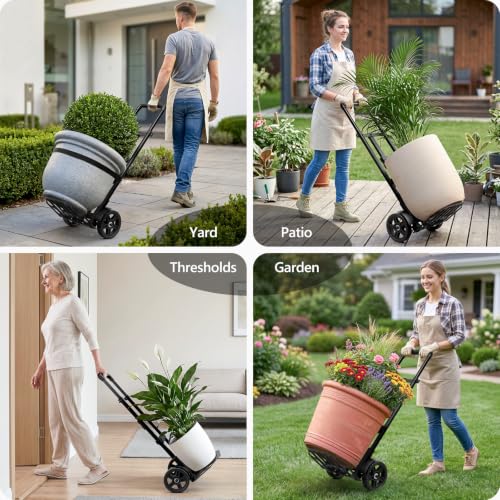 KEDSUM Plant Dolly Cart, 300LBS Foldable Heavy Duty Plant Caddy with Wheels