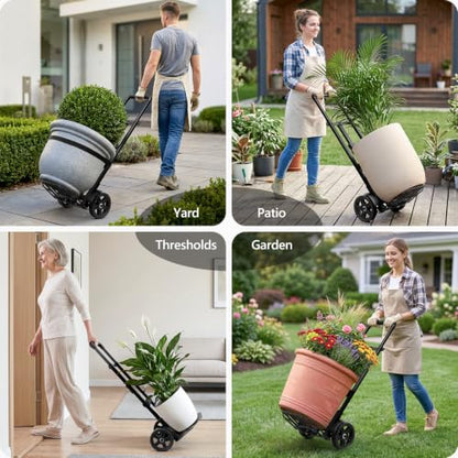 KEDSUM Plant Dolly Cart, 300LBS Foldable Heavy Duty Plant Caddy with Wheels