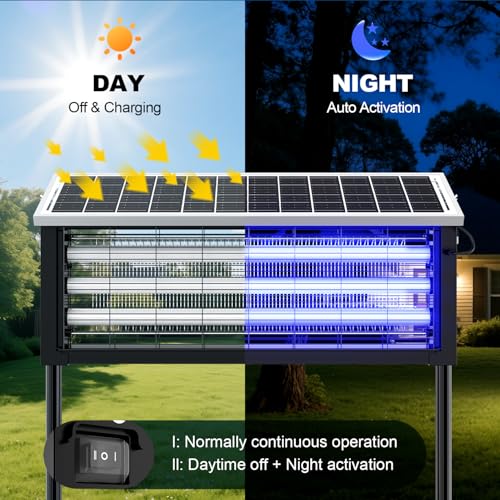 Solar Bug Zapper Outdoor, 30W Large Mosquito Zapper Outdoor - size: 25.6 inches for 4000 sq.ft
