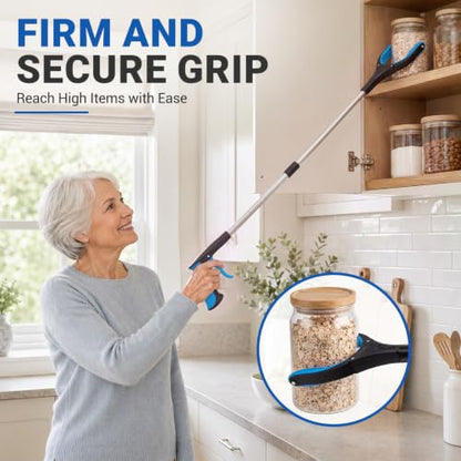 Grabber Reacher Tool - 32” Extra Long Foldable Gripper and Reaching Tool - color: 4-pack（o/B/G/P）