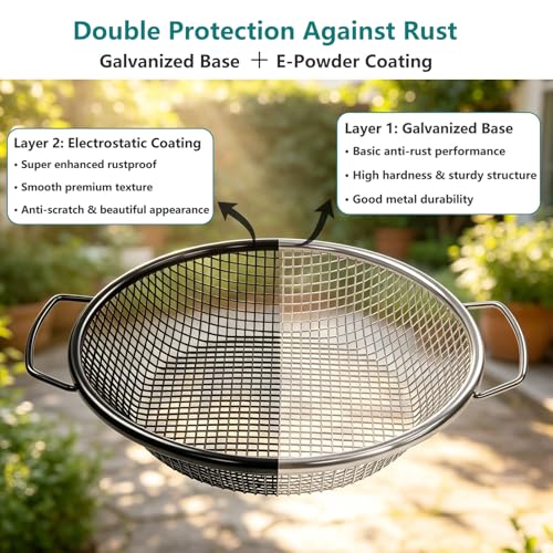 2PCS Soil & Compost Sifter with Handle, 3mm & 6mm for 5 Gallon Bucket