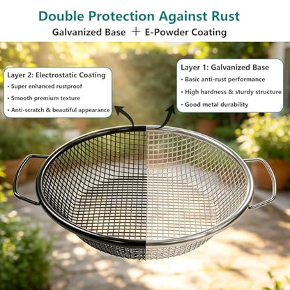 2PCS Soil & Compost Sifter with Handle, 3mm & 6mm for 5 Gallon Bucket
