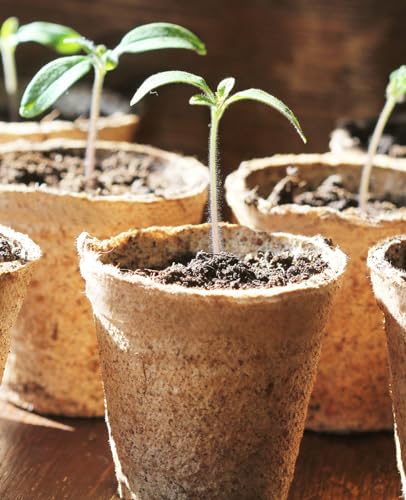 homenote 60 Peat Seed Starting Pots, 3.15 and 4 Inch with 20 Plant Labels - size: 3.15+4 Inch