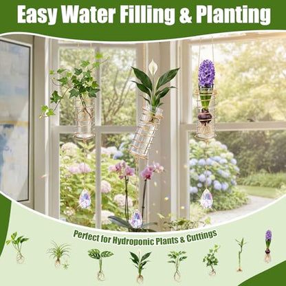 Sieral 3 Set 3 Set Hanging Propagation Stations with Crystal Suncatchers