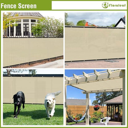 6'x25' Privacy Screen Fence Heavy Duty Fence Panels, Beige