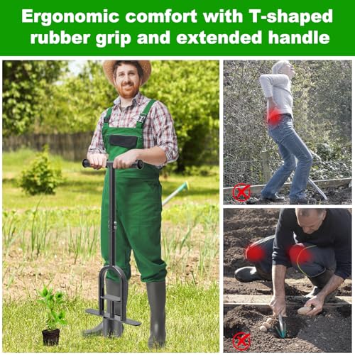 Long Handled Bulb Planter Tool with Rubber Grip - color: 2.9'' wide hole