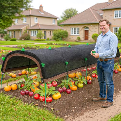 Upgraded Garden Shade Kit, 16.5x6.5FT Shade Cloth for Garden with 6 Poles, Clips and Gloves, Plant Shades for Outdoor Plants Provides 75% Heat Protection for Vegetables Greenhouse Garden Bed Shade - size: 6.6 x 16.6ft